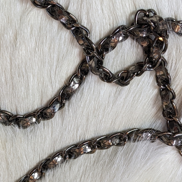 Stuart Weitzman faux snakeskin silver purse - Picture 9 of 16